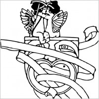 Kissing Cupids clip art