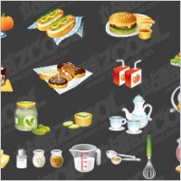 Kitchen utensils, such as fine food icon vector material