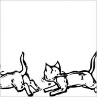 Kitties Playing Running clip art