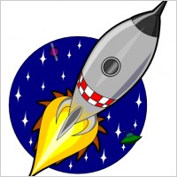 Kliponius Cartoon Rocket clip art