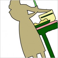 Lady Cooking Food clip art