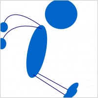 landing blue stick man clip