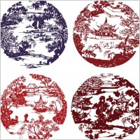 landscape architecture paper cutting vector
