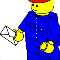 Lego Town Postman clip art
