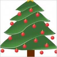 Lightly Decorated Evergreen clip art