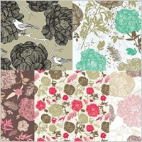 Line Drawn Flower Vector Patterns