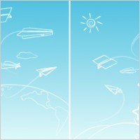 line paper airplane graffiti vector