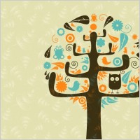 lines of trees illustrator 05 vector