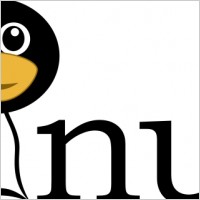 Linux text with funny tux face