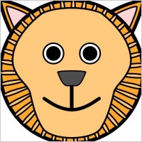 Lion Rounded Face clip art