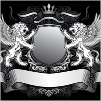 lion shield vector 1