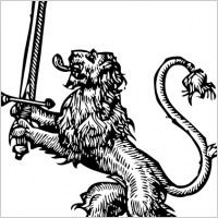 Lion With Sword clip art