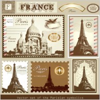 london and paris a symbol of stamps 01 vector