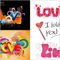 love love colorful pattern vector