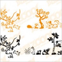 Lovely animal and plant material vector