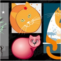 lovely cat vector illustration material