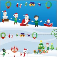 lovely christmas element vector and scenes