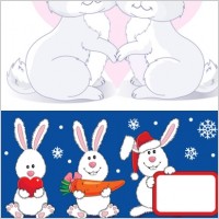 lovely christmas rabbit vector