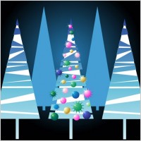 lovely christmas tree vector