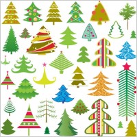 lovely christmas tree vector