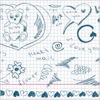 lovely handpainted love element vector