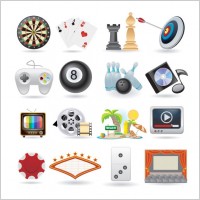 lovely life entertainment icons vector