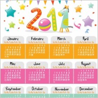 Lovely Style Calendar for 2011 Vector Graphic