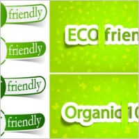 lowcarbon green theme label banner design vector 2
