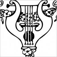 Lyre And Garland clip art