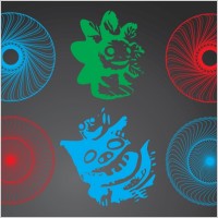 Magic Circle and Graphic Icons Set