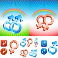 male and female symbols vector