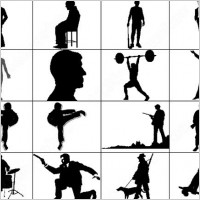 male silhouettes brush