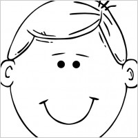 Man Face World Label Outline clip art