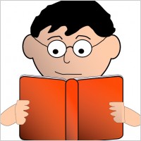 Man Reading With Glasses clip art