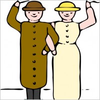 Man Woman Wooden Dolls clip art