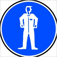 Mandatory Bodily Protection Blue Sign Sticker clip art