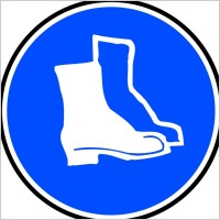 Mandatory Feet Protection Hard Boots clip art