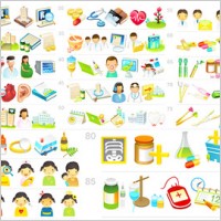 Medical hospital icon vector material