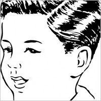 Medium Haircut With Side Part clip art