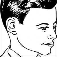 Medium Haircut With Side Part clip art