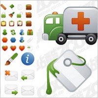 Milky series of exquisite green icon vector material