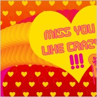 Miss You Vector Card