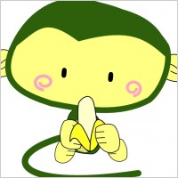 Monkey Eating Banana clip art