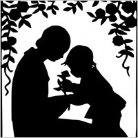 Mother And Child Silhouette clip art