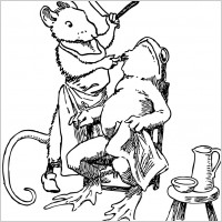 mouse shaves frog