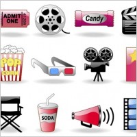 Movie themes and elements vector icon