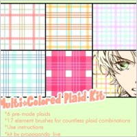Multi Colored Plaid Kit Brushes