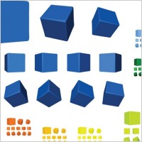 multicolor multiangle cube vector