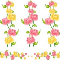 Multi-style lace flowers and butterfly Vector material