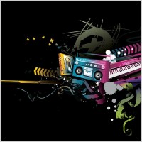 music vector fashion design